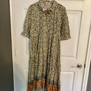 Natural Life Rebecca Dress Large NWT Boho Fall